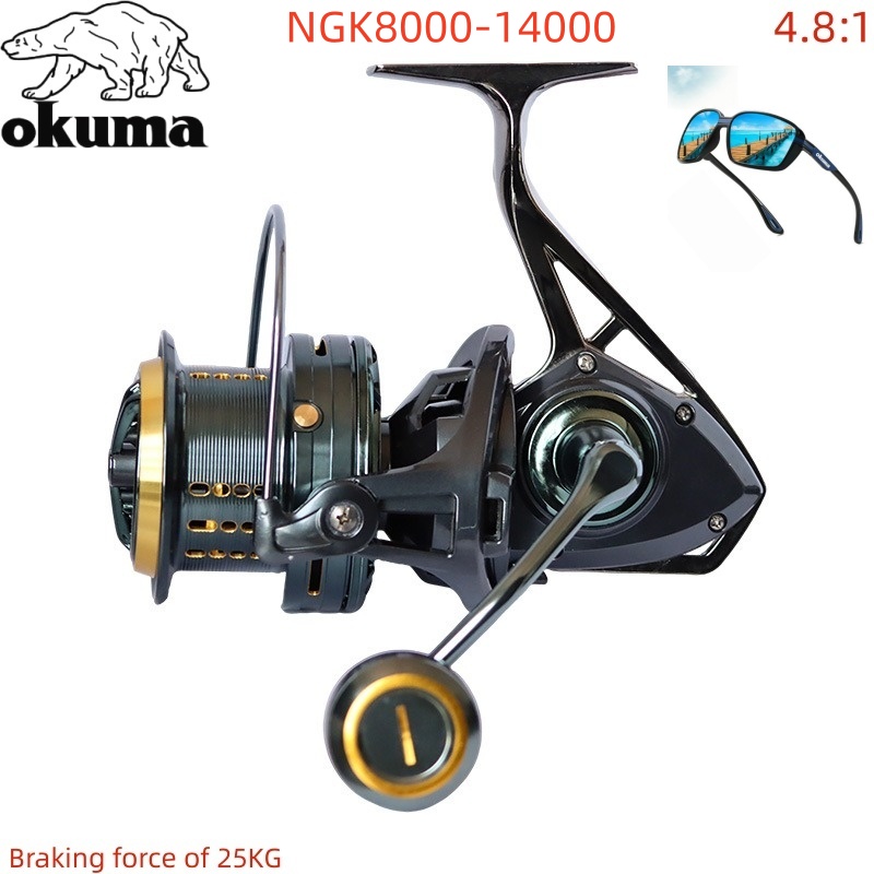OKUMA Fishing Reel 8000-14000  - đánh giá và giá Abu Garcia Reel Max